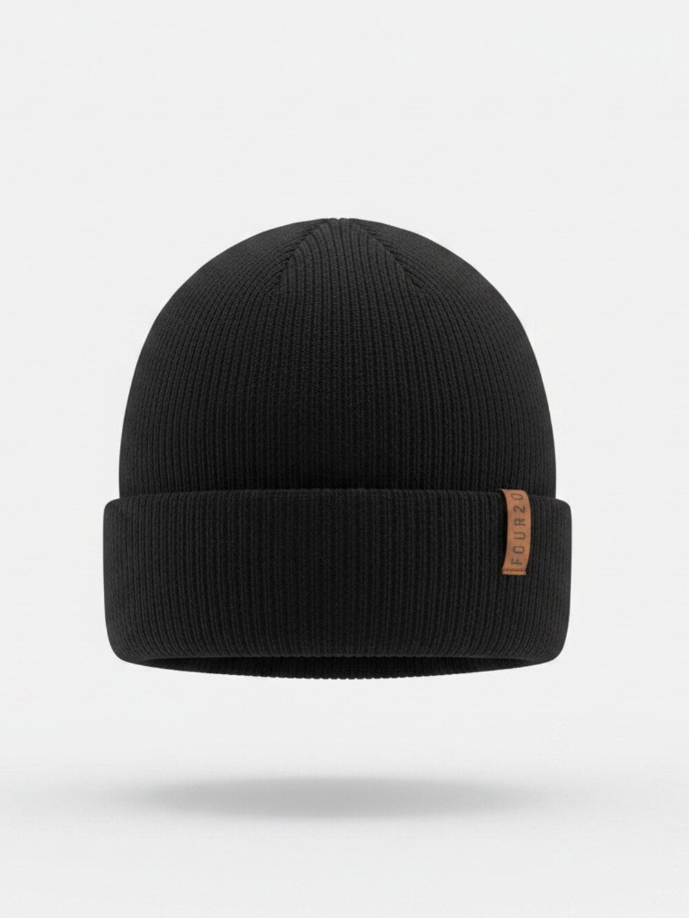 Four20 Premium Knit Cuffed Beanie Black (One Size)